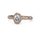 1 - Allene Signature Oval Cut Diamond Halo Engagement Ring 