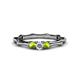 1 - Twyla 0.32 ctw Natural Diamond (3.40 mm) and Peridot Three Stone Engagement Ring  