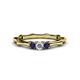 1 - Twyla 0.30 ctw Natural Diamond (3.40 mm) and Blue Sapphire Three Stone Engagement Ring  