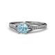 1 - Grianne Signature Aquamarine and Diamond Engagement Ring 