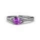 1 - Grianne Signature Amethyst and Diamond Engagement Ring 