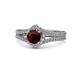 1 - Meryl Signature Red Garnet and Diamond Engagement Ring 