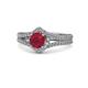 1 - Meryl Signature Ruby and Diamond Engagement Ring 