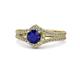1 - Meryl Signature Blue Sapphire and Diamond Engagement Ring 