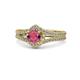 1 - Meryl Signature Rhodolite Garnet and Diamond Engagement Ring 