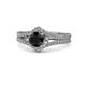 1 - Meryl Signature Black and White Diamond Engagement Ring 