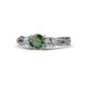 1 - Alika Signature Diamond and Lab Created Alexandrite Three Stone Engagement Ring 