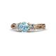 1 - Alika Signature Aquamarine and Diamond Three Stone Engagement Ring 