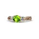 1 - Alika Signature Peridot and Diamond Three Stone Engagement Ring 