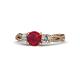 1 - Alika Signature Ruby and Diamond Three Stone Engagement Ring 