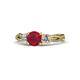 1 - Alika Signature Ruby and Diamond Three Stone Engagement Ring 