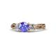 1 - Alika Signature Tanzanite and Diamond Three Stone Engagement Ring 
