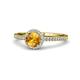 1 - Syna Signature Citrine and Diamond Halo Engagement Ring 