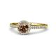 1 - Syna Signature Smoky Quartz and Diamond Halo Engagement Ring 