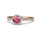 1 - Syna Signature Pink Tourmaline and Diamond Halo Engagement Ring 