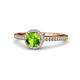 1 - Syna Signature Peridot and Diamond Halo Engagement Ring 