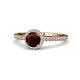 1 - Syna Signature Red Garnet and Diamond Halo Engagement Ring 