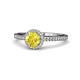 1 - Syna Signature Yellow Sapphire and Diamond Halo Engagement Ring 