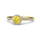 1 - Syna Signature Yellow Sapphire and Diamond Halo Engagement Ring 