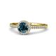 1 - Syna Signature Blue and White Diamond Halo Engagement Ring 