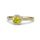 1 - Syna Signature Yellow and White Diamond Halo Engagement Ring 