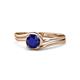1 - Elena Signature 5.50 mm Round Blue Sapphire Bypass Solitaire Engagement Ring 