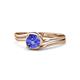 1 - Elena Signature 5.50 mm Round Tanzanite Bypass Solitaire Engagement Ring 