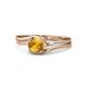 1 - Elena Signature 5.50 mm Round Citrine Bypass Solitaire Engagement Ring 