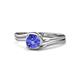 1 - Elena Signature 5.50 mm Round Tanzanite Bypass Solitaire Engagement Ring 