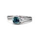1 - Elena Signature 5.50 mm Round Blue Diamond Bypass Solitaire Engagement Ring 