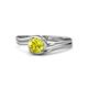 1 - Elena Signature 5.50 mm Round Yellow Diamond Bypass Solitaire Engagement Ring 