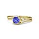 1 - Elena Signature 5.50 mm Round Tanzanite Bypass Solitaire Engagement Ring 