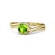 1 - Elena Signature 5.50 mm Round Peridot Bypass Solitaire Engagement Ring 
