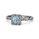 1 - Allene Signature Princess Cut Halo Engagement Ring 