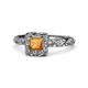 1 - Allene Signature Princess Cut Halo Engagement Ring 