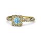 1 - Allene Signature Princess Cut Halo Engagement Ring 