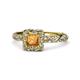 1 - Allene Signature Princess Cut Halo Engagement Ring 