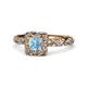 1 - Allene Signature Princess Cut Halo Engagement Ring 