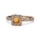 1 - Allene Signature Princess Cut Halo Engagement Ring 