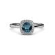 3 - Alaina Signature Blue and White Diamond Halo Engagement Ring 