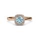 3 - Alaina Signature Aquamarine and Diamond Halo Engagement Ring 