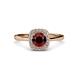 3 - Alaina Signature Red Garnet and Diamond Halo Engagement Ring 