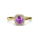 3 - Alaina Signature Amethyst and Diamond Halo Engagement Ring 