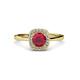 3 - Alaina Signature Ruby and Diamond Halo Engagement Ring 