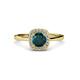 3 - Alaina Signature London Blue Topaz and Diamond Halo Engagement Ring 