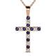 1 - Aja Blue Sapphire and Diamond Cross Pendant 
