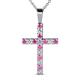 1 - Aja Pink Sapphire and Diamond Cross Pendant 