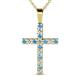 1 - Aja Blue Topaz and Diamond Cross Pendant 