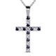 1 - Aja Iolite and Diamond Cross Pendant 