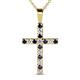1 - Aja Iolite and Diamond Cross Pendant 